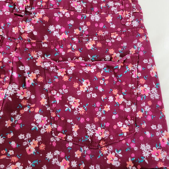 SO Shorts Juniors 7 Multicolor Mid Rise Womens Colorful Floral Pockets Maroon - Picture 13 of 14